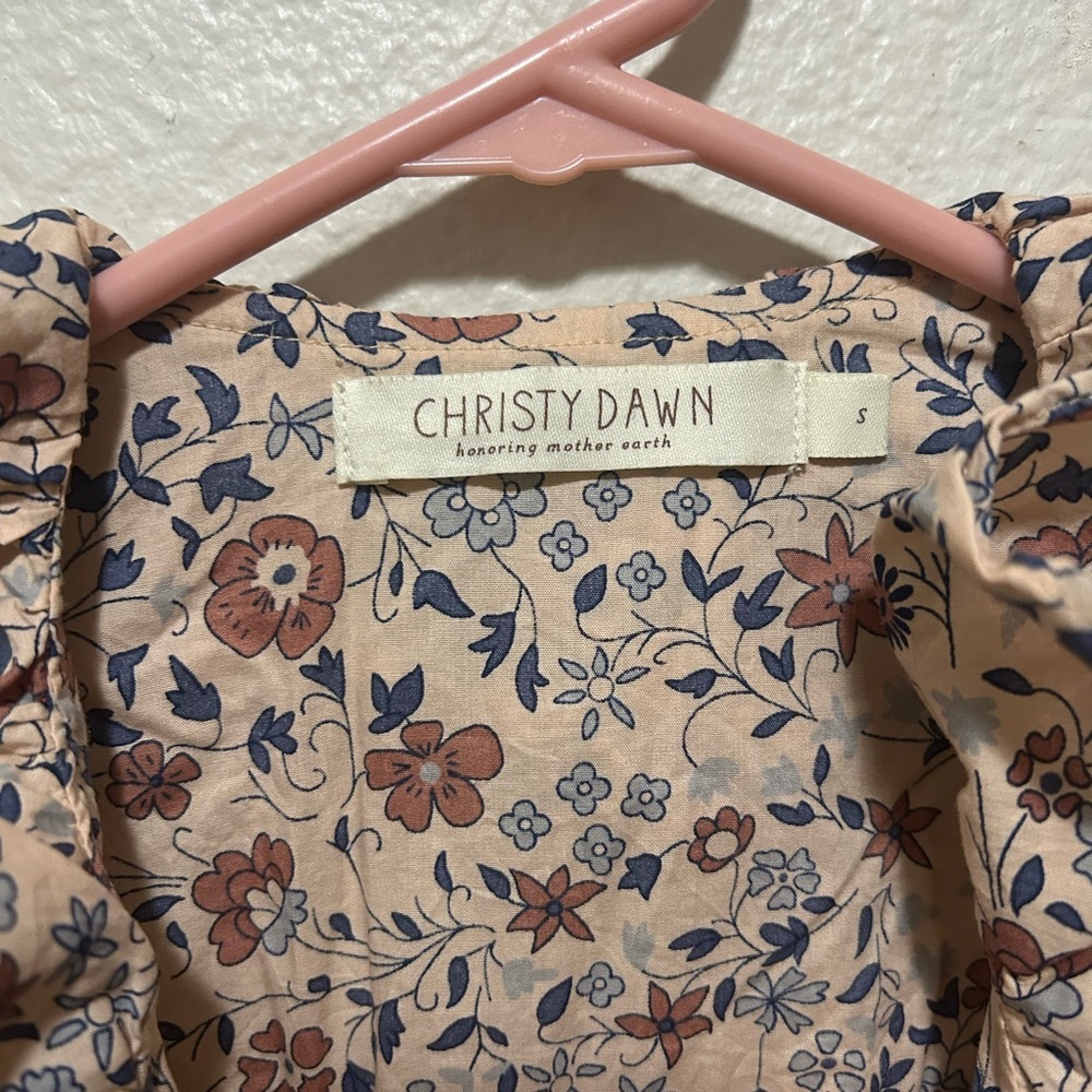 Christy Dawn Prairie Dress Sand Anemone Vine Midi, Organic Cotton, Size Small - Picture 7 of 8